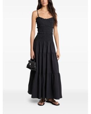 Michael Kors Smocked Tiered Dress - Black