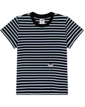 HOMMEGIRLS X Fruit Of The Loom Striped Cotton T-Shirt - Blue