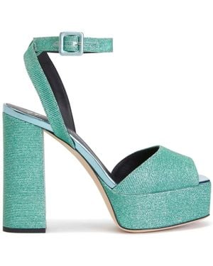 Giuseppe Zanotti グリッター プラットフォーム サンダル - グリーン