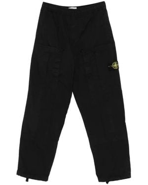 Stone Island Compass-Patch Cargo Trousers - Black