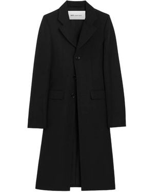 Ami Paris New Wool Simple Breasted Fitted Coat - Black