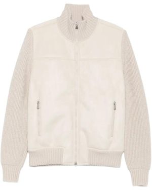 Vengera Veste Matelassée À Design Côtelé - White