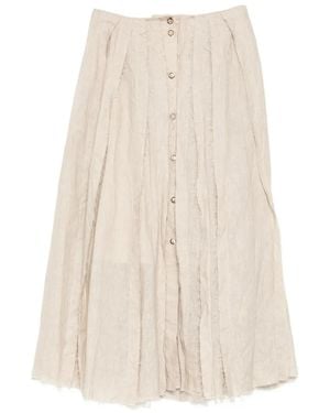 Forme D'expression Raw-Edged Pleated Skirt - Natural