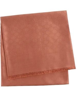 Gucci Gg Frayed Scarf - Orange
