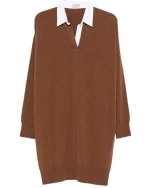 Mrz Vestido corto con cuello en V - Marrón