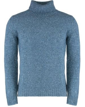 Moorer Turtleneck Ribbed Sweater - Blue
