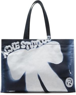 Acne Studios Print-Detail Tote Bag - Blue