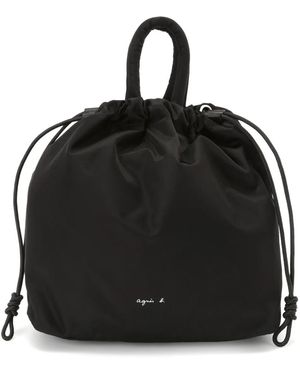 agnès b. Drawstring Tote Bag - Black