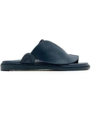 Forsa Suede-Panel Sandals - Blue