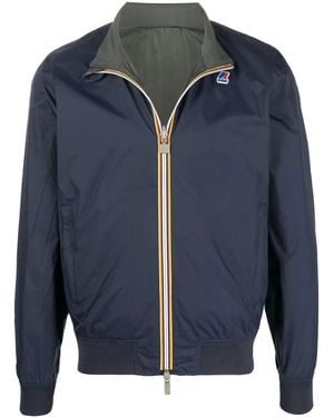 K-Way Reversible Stripe-Detail Jacket - Blue