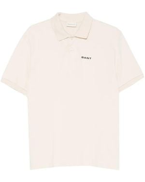 GANT Logo-Print Piqué Polo Shirt - White