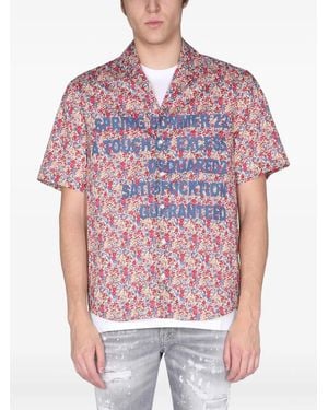 DSquared² Floral-Print Shirt - Red
