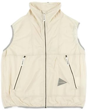 and wander Pertex Logo-Print Wind Vest - Natural