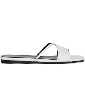 Jude Fiji Cross-Strap Flat Sandals - White
