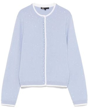 Maje Rhinestone-Embellished Cardigan - Blue
