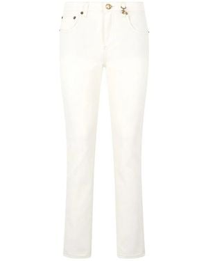 Roberto Cavalli Python-Print Jeans - White