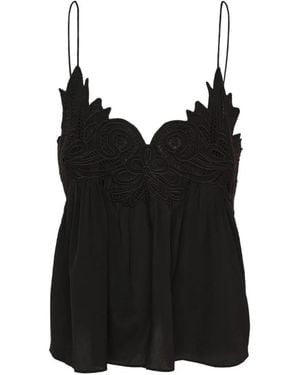 Ulla Johnson Rosie Lace-Appliqué Top - Black