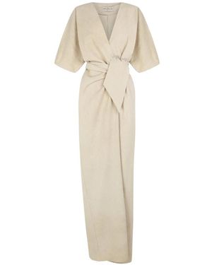 Cortana Ryo Striped Wrap-Style Dress - White