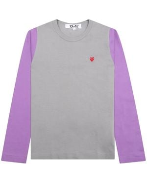 COMME DES GARÇONS PLAY Heart-Logo Long-Sleeve T-Shirt - Purple