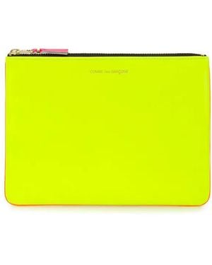 Comme des Garçons Colour-Block Zipped Wallet - Yellow