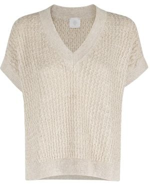 Eleventy V-Neck Top - White