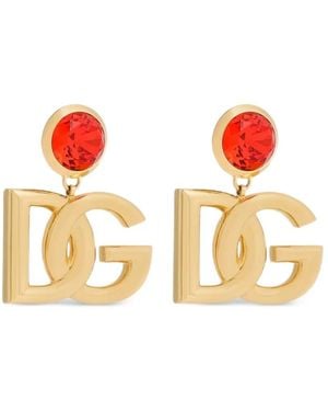 Dolce & Gabbana Pendientes De Clip Con Logo - Naranja