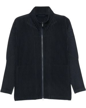 Homme Plissé Issey Miyake Pleated Zip-Up Shirt - Blue