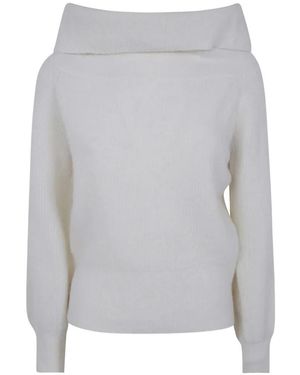 MC2 Saint Barth Off-The-Shoulder Ribbed-Knit Sweater - Gray