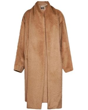 Dolce & Gabbana Scarf-Detail Single-Breasted Coat - Brown
