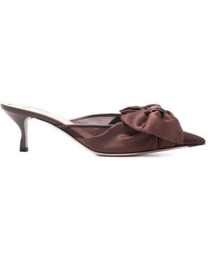 Fendi Colibrì Satin Mules - Brown