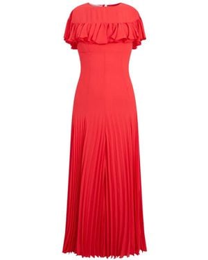 Philosophy Di Lorenzo Serafini Ruffled Pleated Maxi Dress - Red