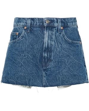 Mother The Fun Dip Micro Cut Denim Miniskirt - Blue