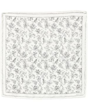 Golden Goose "Journey" Foulard Printed Silk Twill - White