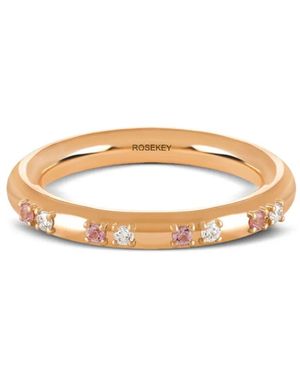 ROSEKEY Bague Primrose En 18Ct Pavée De Diamants Et De Saphirs - Blanc