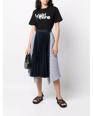 Sacai High Twist Voile Skirt in Blue | Lyst