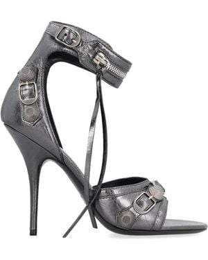 Balenciaga Studded Heeled Sandals - White