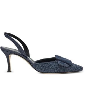 Manolo Blahnik Maysli Buckle-Detail Court Shoes - Blue