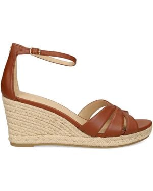 Ralph Lauren Crisscross-Strap Wedge Sandals - Brown