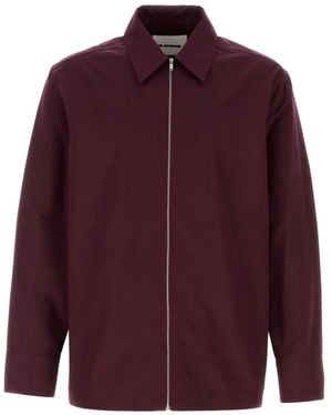 Jil Sander Popeline-Hemd mit Reißverschluss - Lila