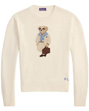 Ralph Lauren Polo Bear Intarsia-Knit Jumper - White