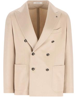 Tagliatore Double-breasted patch-pocket blazer - Natur