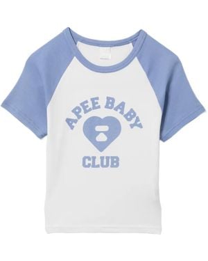 AAPE BY A BATHING AP Heart-Logo Raglan-Sleeves T-Shirt - Blue