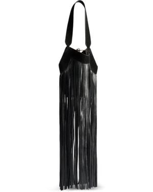 KHAITE Nano Lotus Fringed Tote Bag - Black