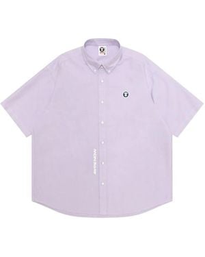 Aape By A Bathing Ape Logo Button-Up Shirt - Purple