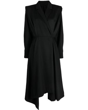 Juun.J V-Neck Wool Dress - Black