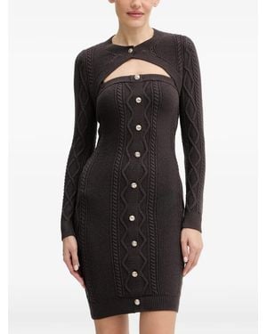 Guess Buttoned Cable-Knit Dress Set - Black