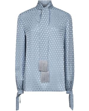 Valentino Garavani フリンジ ハートモチーフ シャツ - ブルー