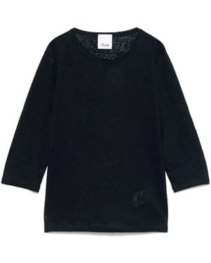 Allude Linnen T-Shirt - Blauw