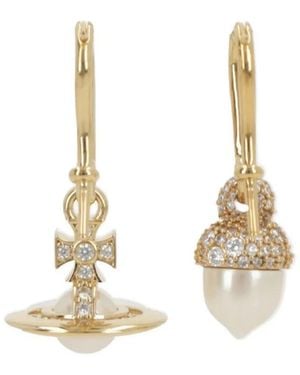 Vivienne Westwood Lucille Orb Drop Earrings - White