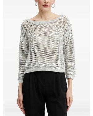 Morgan Top Con Cuello Barco - Gris